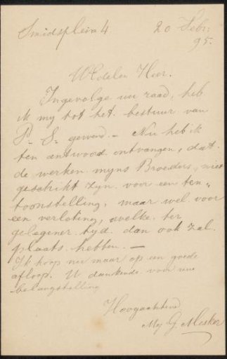 Letter to Philip Zilcken