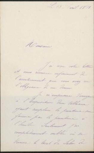 Letter to Philip Zilcken
