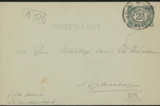 Postcard to Philip Zilcken