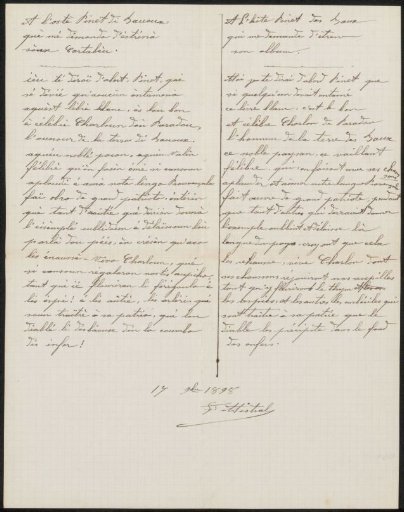Letter to Philip Zilcken