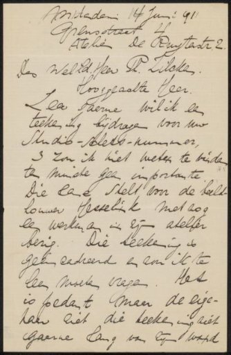 Letter to Philip Zilcken