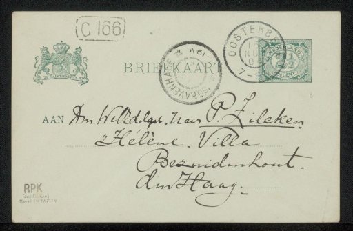 Postcard to Philip Zilcken