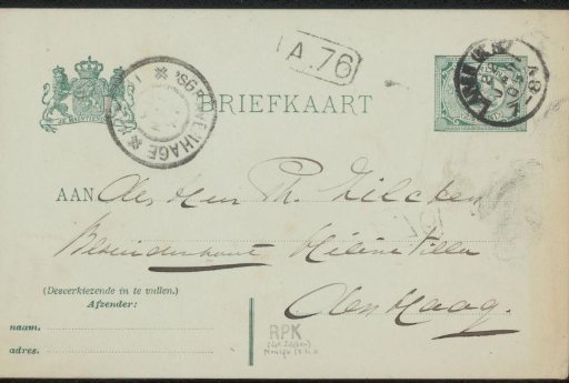 Postcard to Philip Zilcken