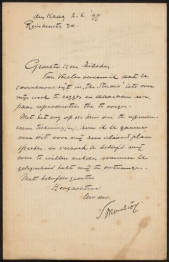 Letter to Philip Zilcken