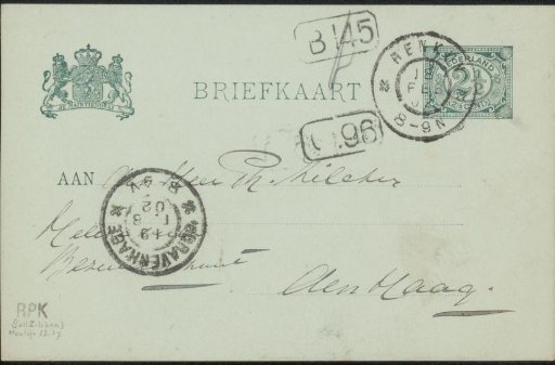 Postcard to Philip Zilcken