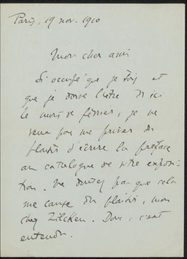 Letter to Philip Zilcken