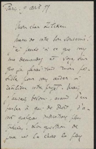 Letter to Philip Zilcken