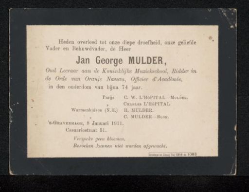 Death Notice to Philip Zilcken