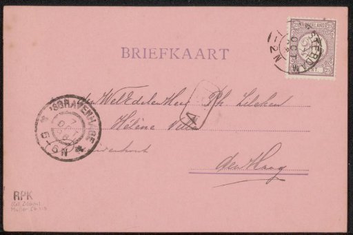 Postcard to Philip Zilcken