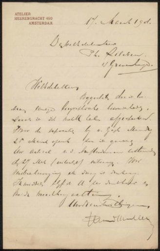 Letter to Philip Zilcken