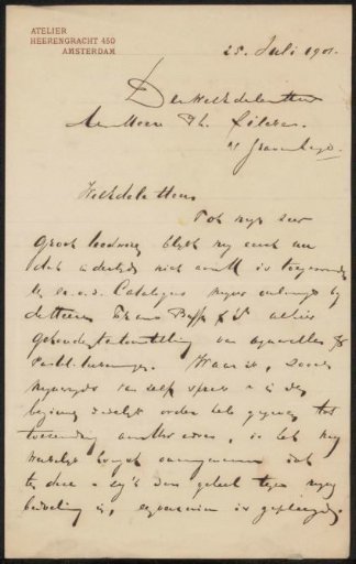 Letter to Philip Zilcken