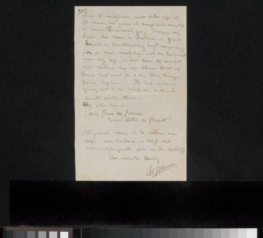 Letter to Philip Zilcken