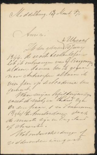 Letter to Philip Zilcken
