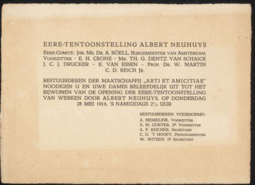 Invitation to Philip Zilcken