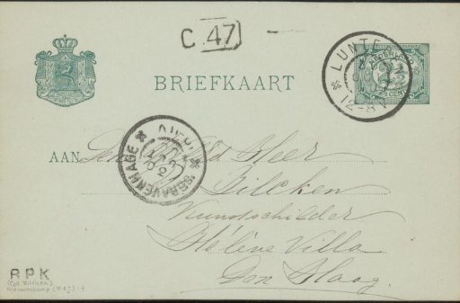 Postcard to Philip Zilcken