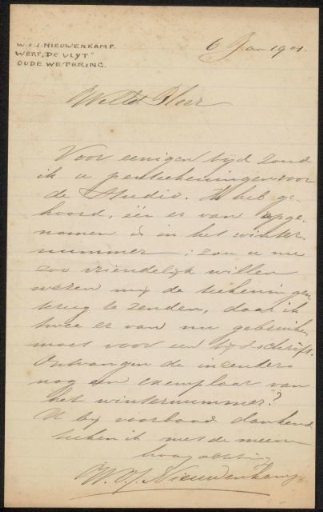Letter to Philip Zilcken