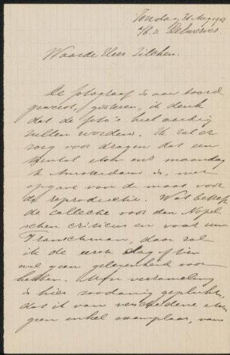 Letter to Philip Zilcken