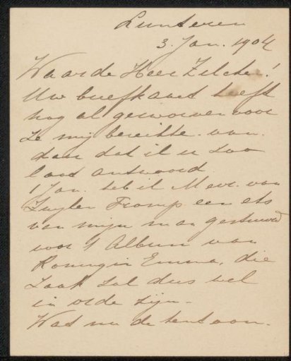 Letter to Philip Zilcken