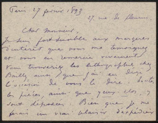 Letter to Philip Zilcken
