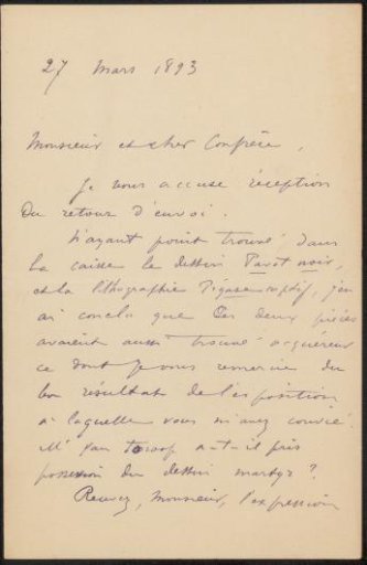 Letter to Philip Zilcken