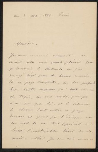 Letter to Philip Zilcken