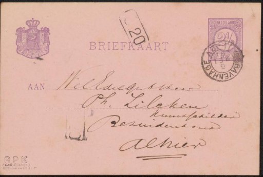 Postcard to Philip Zilcken