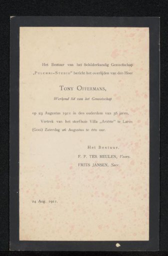 Death Notice to Philip Zilcken
