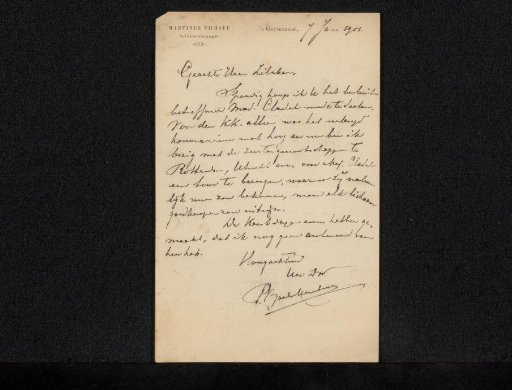 Letter to Philip Zilcken