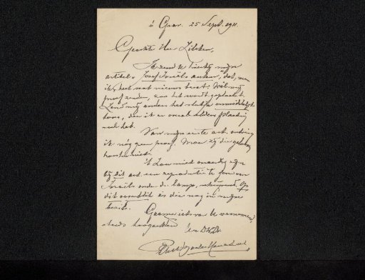 Letter to Philip Zilcken