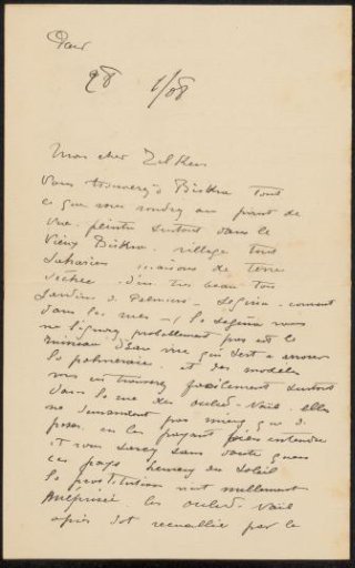 Letter to Philip Zilcken