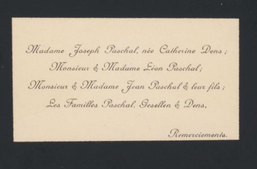 Thank-you card to Philip Zilcken and Henriette Wilhelmina van Baak