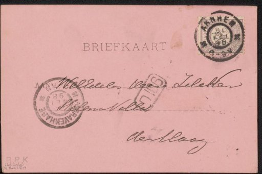 Postcard to Philip Zilcken