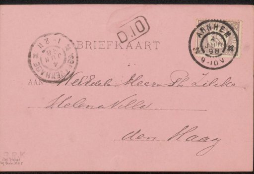 Postcard to Philip Zilcken