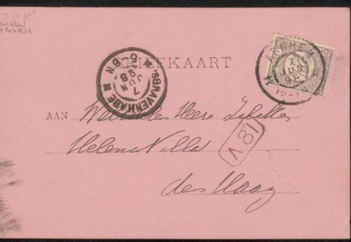 Postcard to Philip Zilcken