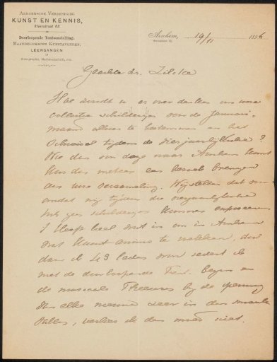 Letter to Philip Zilcken