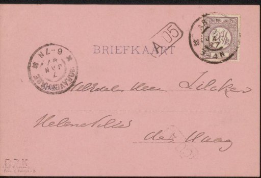 Postcard to Philip Zilcken