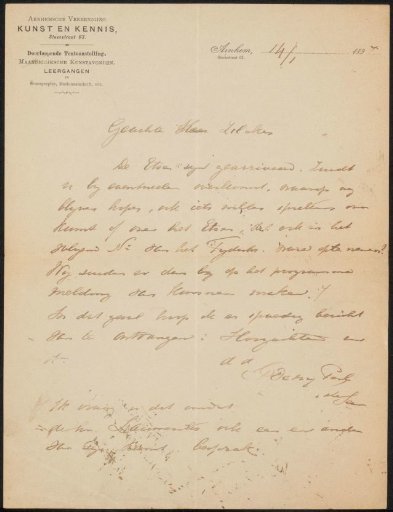 Letter to Philip Zilcken
