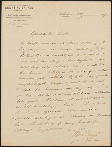 Letter to Philip Zilcken