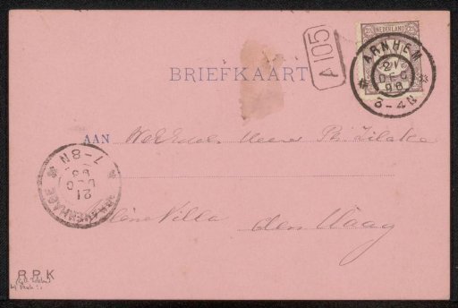 Postcard to Philip Zilcken