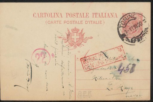 Postcard to Philip Zilcken