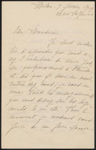 Letter to Philip Zilcken