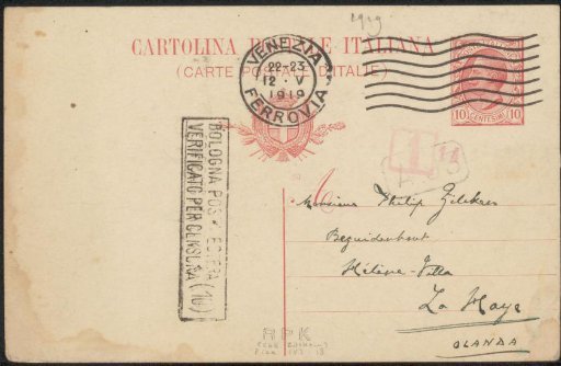 Postcard to Philip Zilcken