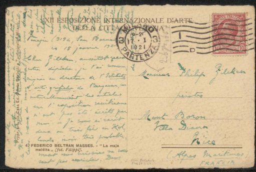 Postcard to Philip Zilcken