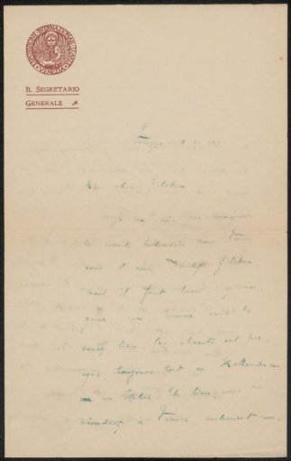 Letter to Philip Zilcken