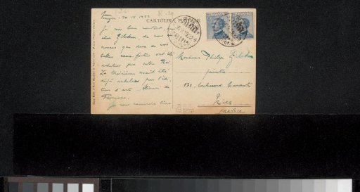 Postcard to Philip Zilcken