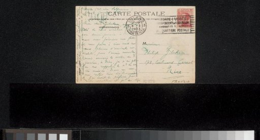 Postcard to Philip Zilcken