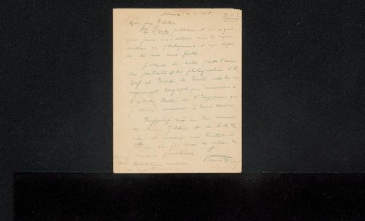 Address card to Philip Zilcken