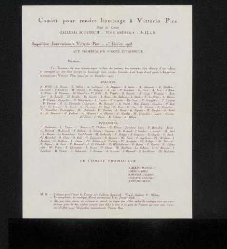 Letter to Philip Zilcken