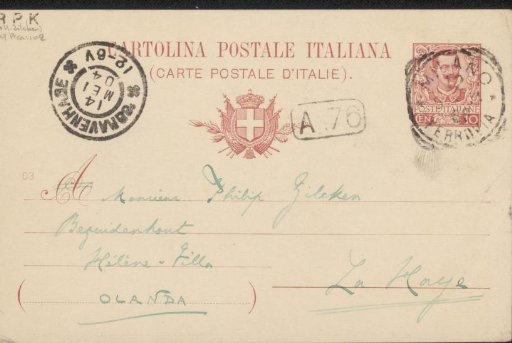 Postcard to Philip Zilcken
