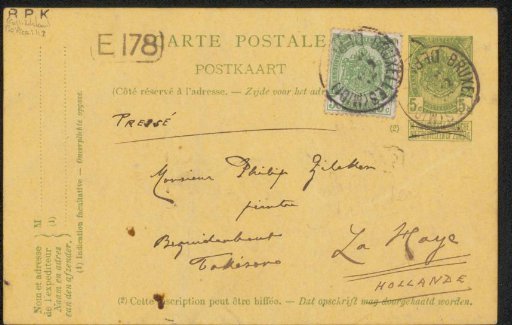Postcard to Philip Zilcken